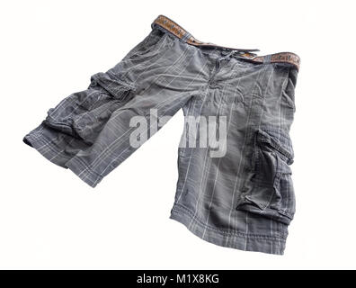Close up top view of old rust trouser isolated on white background Stock Photo