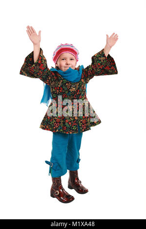 Portrait 5-year-old girl in modern clothing Stock Photo