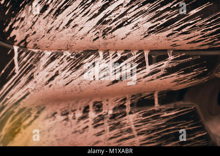 Mud stain on the side of car. Stock Photo