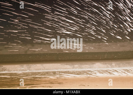 Mud stain on the side of car. Stock Photo