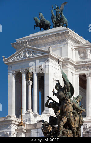 The Altare della Patria - the Monumento Nazionale a Vittorio Emanuele II, Statues and Monument, Rome, Lazio, Italy Stock Photo