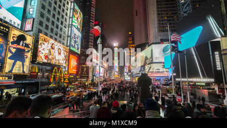 Time Square in Manhattan, New York City--December Stock Photo