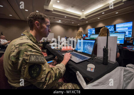 Special agents from HSI's Special Response Team (SRT) members provide security at various venues in Minneapolis, prior to Super Bowl 52. Stock Photo