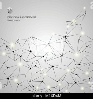 Chromium grey abstract background of business polygon with circles  lines and shapes, illustration vector eps10 Stock Vector