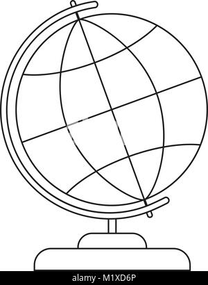 School college university line art icon poster globe. Stock Vector