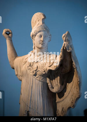 Naples. Italy. Roman statue of Athena Promachos. Museo Archeologico Nazionale di Napoli. National Archaeological Museum of Naples.  Inv. 6007  Athena  Stock Photo