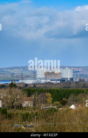 OLDBURY NUCLEAR POWER STATION, ON THE BANKS OF THE RIVER SEVERN< GLOUCESTERSHIRE< ENGLAND UK Stock Photo
