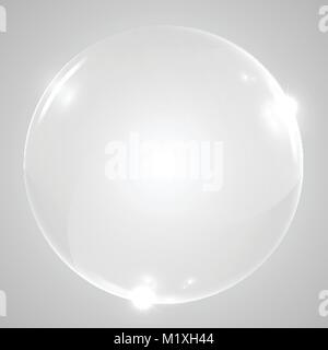 Shiny transparent glass sphere, vector illustration Stock Vector