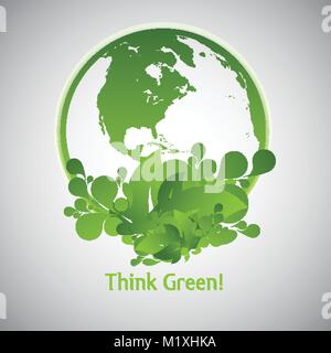 Green Eco World Stock Vector