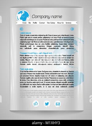 Modern one-page website, vector illustration Stock Vector