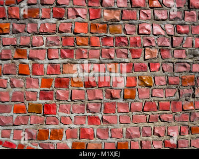 Mosaics made of red stones rectangular Stock Photo