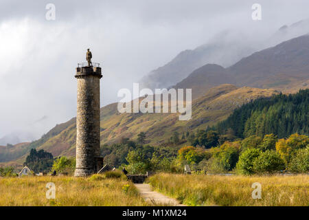 Scotland 2017 Glenfinnan Monument iconic monument honouring those who died fighting the Jacobite cause Stock Photo