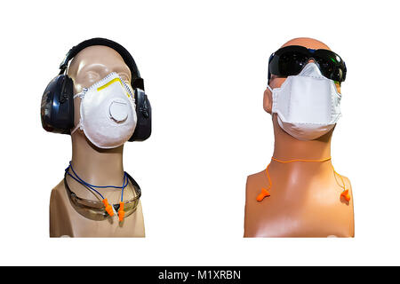 Protective Glass And Mask With Display Dummy Stock Photo
