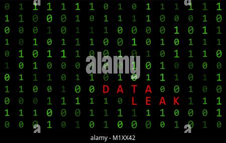 binary background with data sign on black background Stock Vector