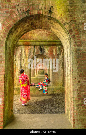 Woman in Nanzen-ji Aqueduct Stock Photo