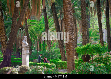 Palermo Sicily, view of the Villa Bonanno Park in the Albergheria district of Palermo, summer, Sicily. Stock Photo