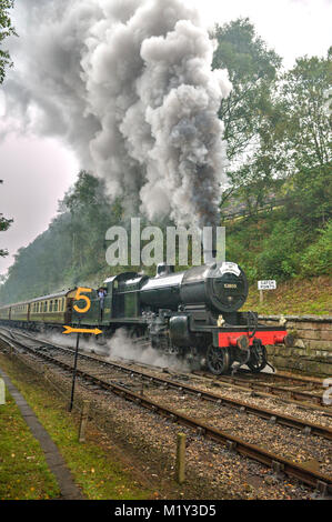 Locomotive 53809, Class 7F, at Goathland Station, North Yorkshire Moors ...
