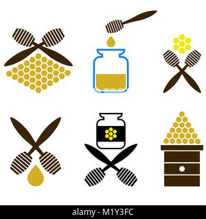 Set of Honey Icon Isolated Stock Vector