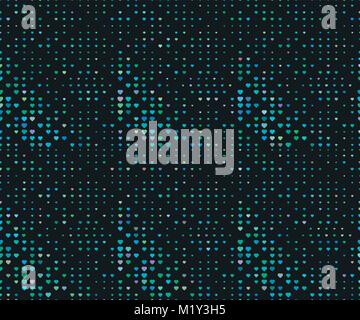 Halftone seamless pattern, dotted backdrop with heart pop art style. St. Valentine's Day background. Vector illustration Stock Vector