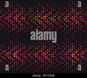 Halftone seamless pattern, dotted backdrop with heart pop art style. St. Valentine's Day background. Vector illustration Stock Vector
