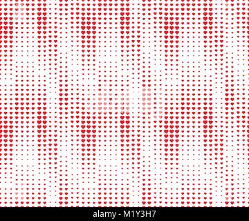 Halftone seamless pattern, dotted backdrop with heart pop art style. St. Valentine's Day background. Vector illustration Stock Vector