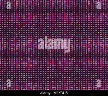Halftone seamless pattern, dotted backdrop with heart pop art style. St. Valentine's Day background. Vector illustration Stock Vector
