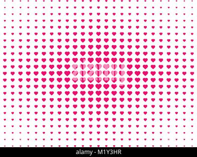 Halftone seamless pattern, dotted backdrop with heart pop art style. St. Valentine's Day background. Vector illustration Stock Vector