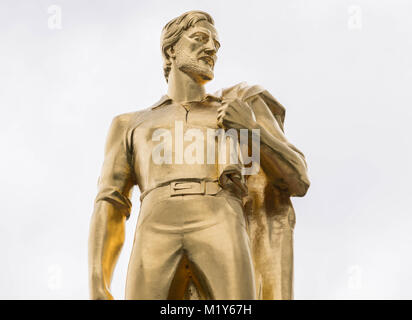 Gold Oregon Pioneer atop the Capitol Building in Salem Stock Photo