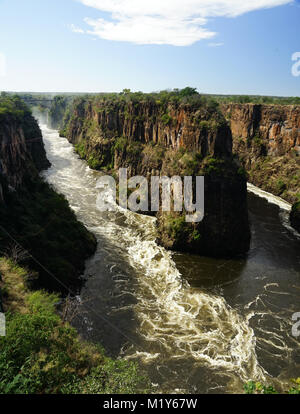 Aerial Views of Victoria Falls, Zimbabwe, Africa Stock Photo