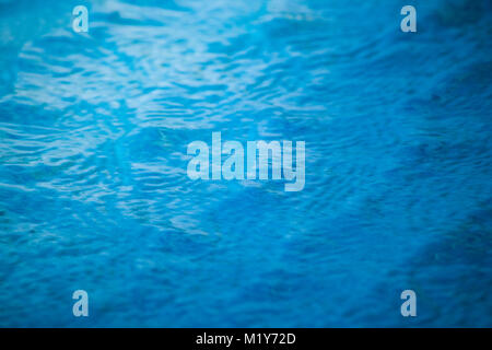 Abstract blurred texture of blue wave water in swimming pool. Stock Photo