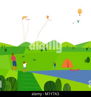 Green summer vacation Stock Vector