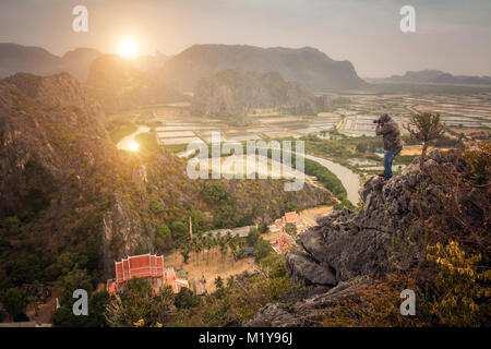 landscape viewpoint at Khao Daeng Stock Photo