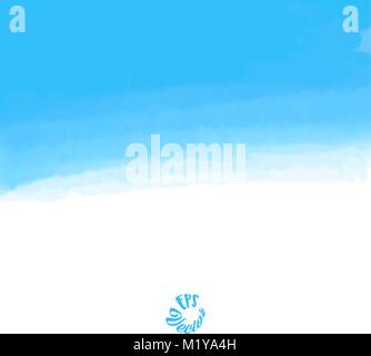 Abstract blue sky watercolor background. Stain in grunge style. Perfect for designing and decorating banners and flyers. Stock Vector