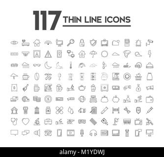 Set of 120 icons with different themes Stock Vector
