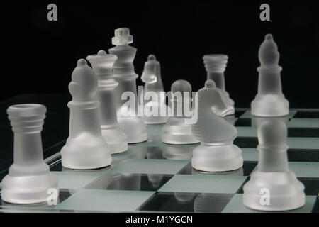 glass chess pieces Stock Photo
