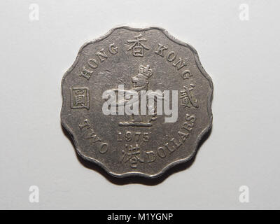 A 1973 Hong Kong Two Dollar coin Stock Photo