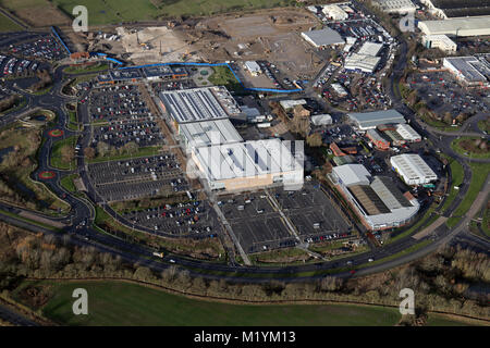 aerial view of John Lewis at the Vangarde Shopping Centre, York, UK Stock Photo