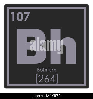 Bohrium chemical element periodic table science symbol Stock Photo