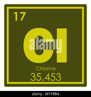 Chlorine chemical element periodic table science symbol Stock Photo