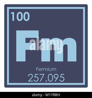 Fermium chemical element periodic table science symbol Stock Photo