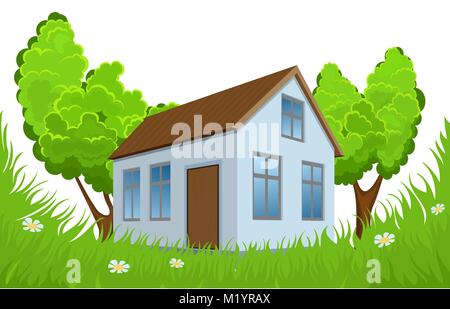 Building with trees Stock Vector