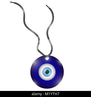 Glass Evil Eye Symbol. Turkish Traditional Amulet. Nazar Protection Talisman. Blue Magic Souvenir Stock Photo