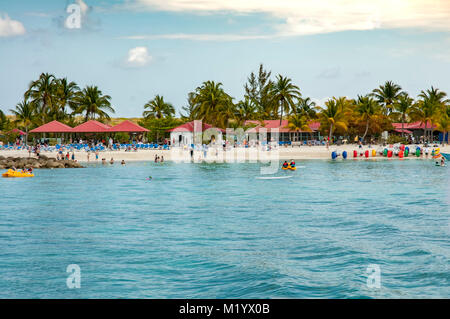 Tropical island of Princess Cays in Bahamas Stock Photo