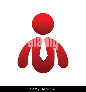 Red Abstract Professional Business Man Symbol Vector Graphic Logo Design Stock Vector