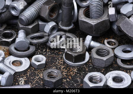 Nuts and bolts closeup Stock Photo