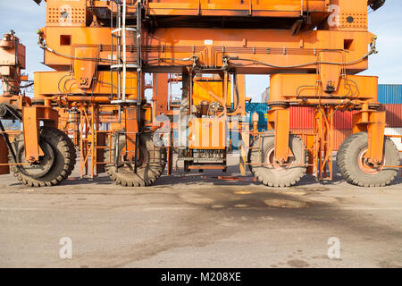 Detail view of container loader crane from the seaport Stock Photo