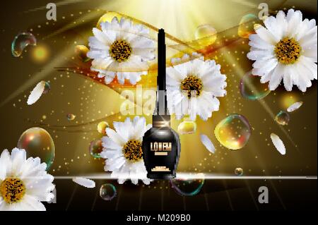 Design Cosmetics Product  Template for Ads or Magazine Background. 3D Realistic Vector Iillustration Stock Vector