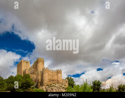 Medieval fortress of Almansa castle, Castilla la Mancha in Spain Stock Photo