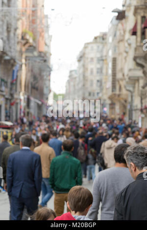 Istanbul, Turkey - May 19, 2017: General view from Istiklal Street, where is the most crowded street in Middle East Stock Photo