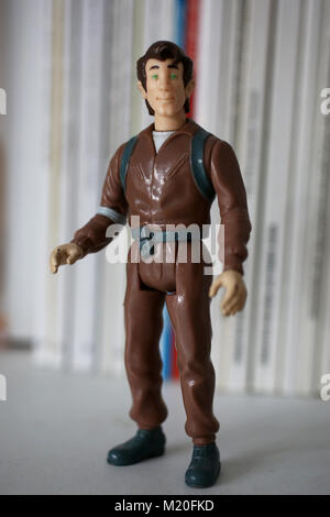 A vintage Peter Venkman action figure toy from the Ghostbusters movies who was played by Bill Murray. London, UK. Stock Photo